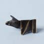 Decorative Origami Black Bull. Brass with antique highlights. Festive gift.