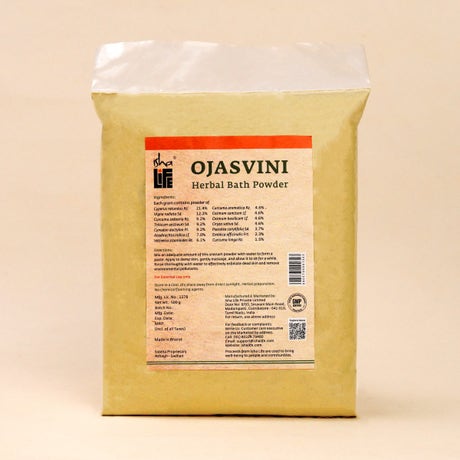Ojasvini traditional herbal snanam powder. Isha’s unique Siddha formulation. Natural bath powder. Cleansing and rejuvenating. For naturally healthy skin (500 gms)