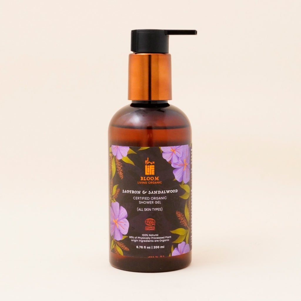 Saffron & Sandalwood Certified Organic Shower Gel, 200ml