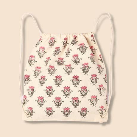 Thistle Blooms Jaipur Drawstring Backpack