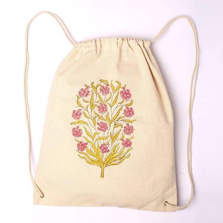 Sweet Pea Jaipur Drawstring Backpack