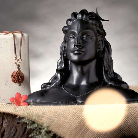 Adiyogi Statue with Energized Rudraksha