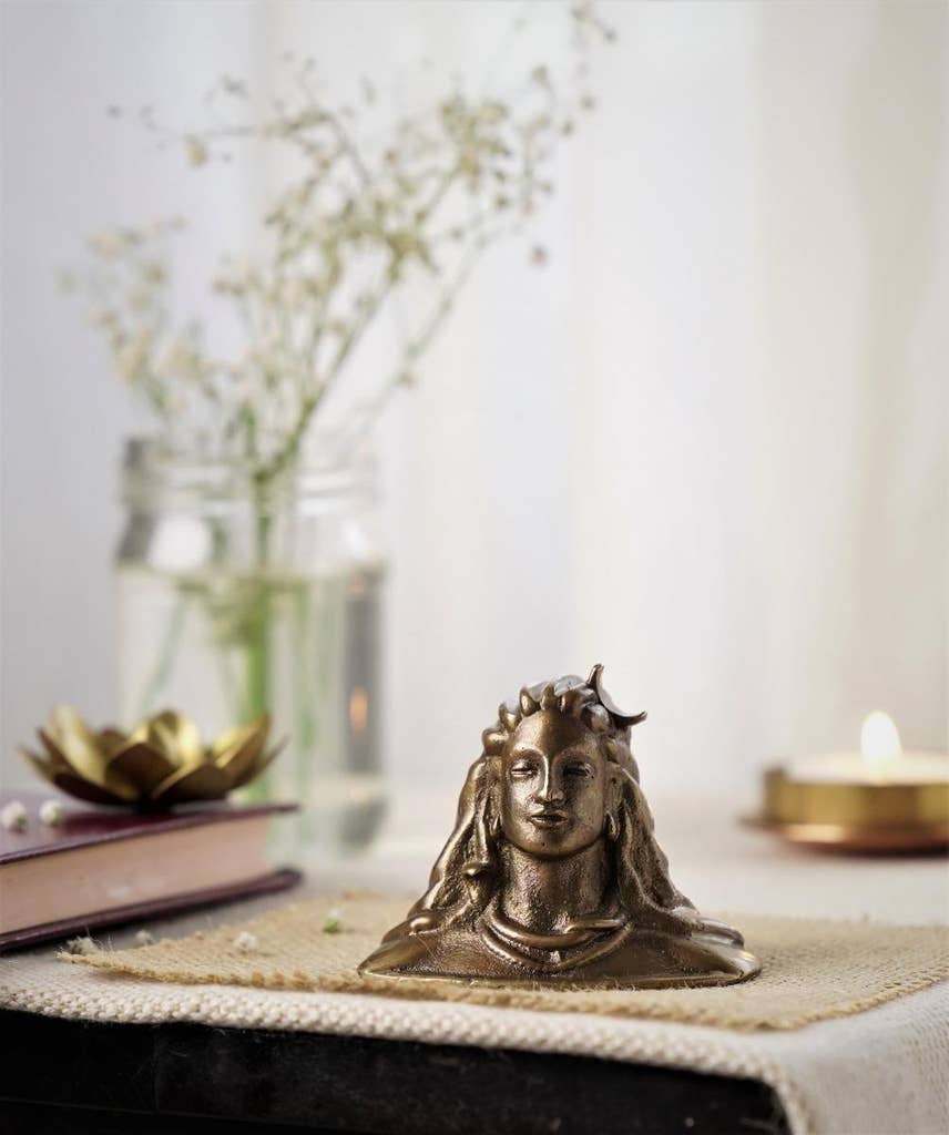 Adiyogi Miniature 2 inch - Antique Brass