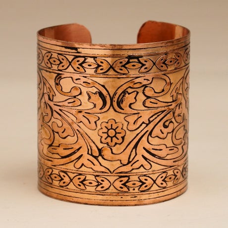 Etched copper cuff - style (5)