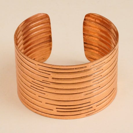 Textured copper cuff - style (6)