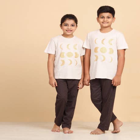 Melange T-shirt Moon Ecru with Gold
