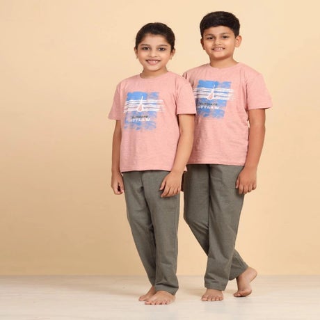 Kids Melange Unisex T shirt Ultimate Peach