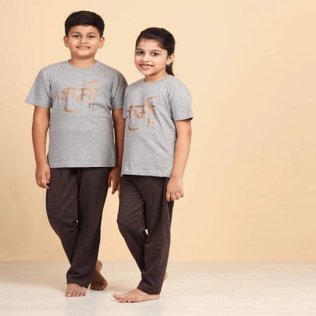 Kids Melange T Shirt Karma Grey 