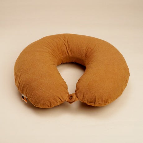 Natural Dyed Neck Pillow with Silk Cotton Fillings - Vettiver Brown