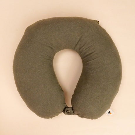 Natural Dyed Neck Pillow with Silk Cotton Fillings - Tulsi Green