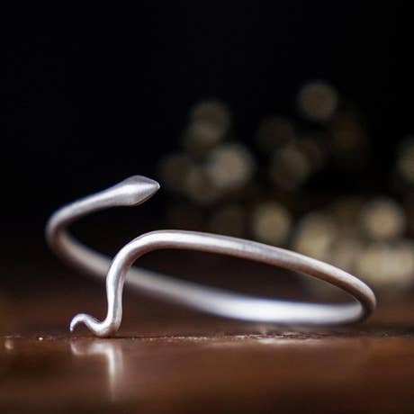 Sterling Silver 92.5 Sarpa Matte Silver Cuff