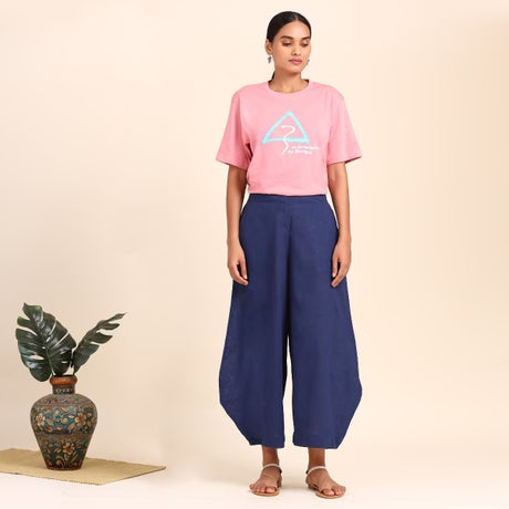 Piece Dyed Cotton Balloon Pants - Navy