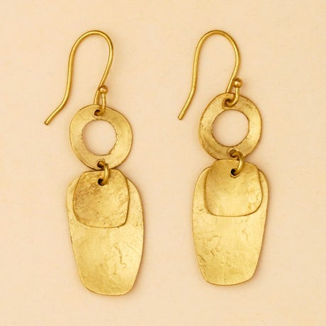 Handmade Brass Textured Earring