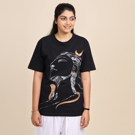 Adiyogi Abharanam - T Shirt with Copper print (Ecru)