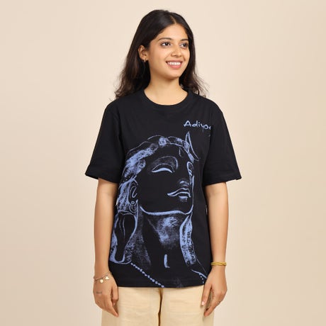 Adiyogi Iconic - Screen Printed T Shirt (Black)