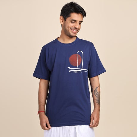 Sacred Strokes - Dhyanalinga T-shirt (Indigo)
