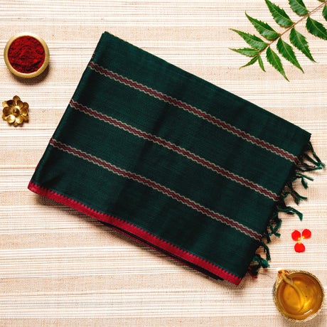 Green, Red & Maroon Cotton Energized Saree