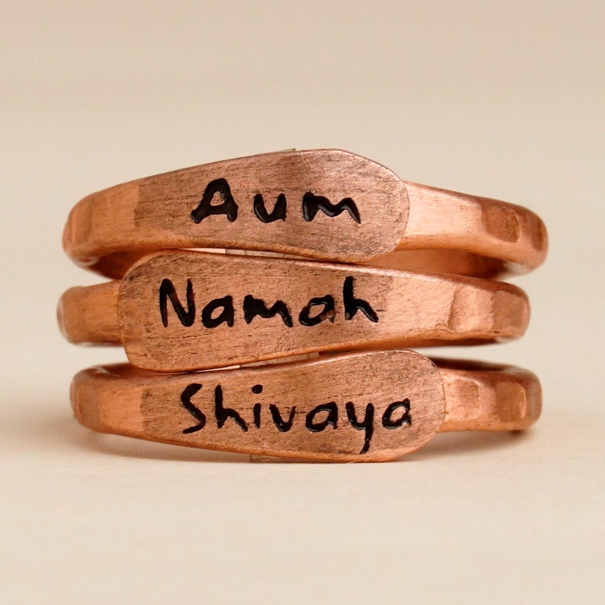Aum Namah Shivaya Adjustable Copper Ring 