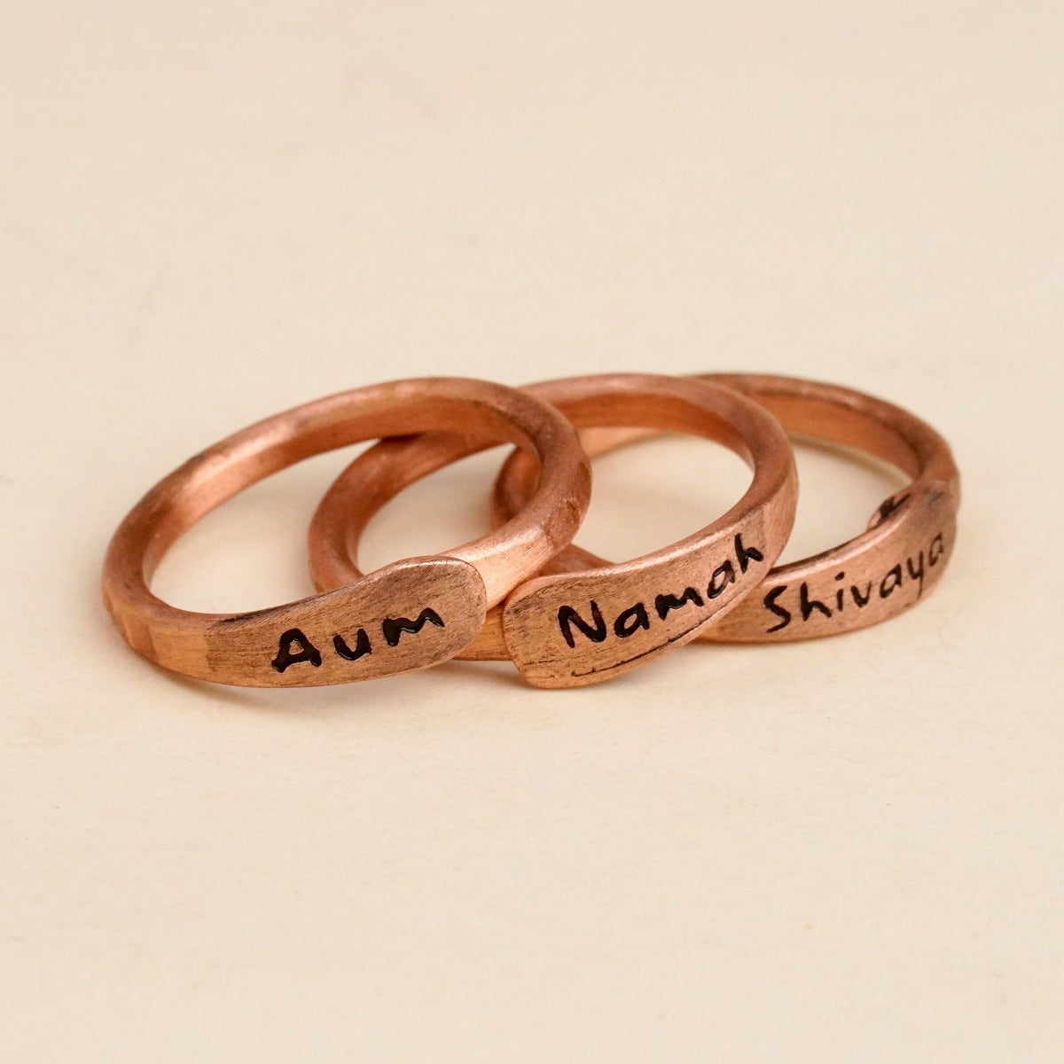 Aum Namah Shivaya Adjustable Copper Ring 