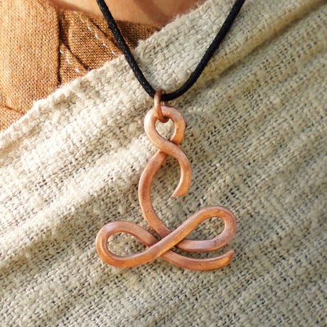 Sadhaka Copper Pendant with Rope