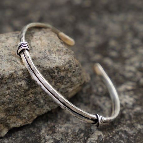 Antique Hammered Silver Cuff 92.5 Sterling Silver