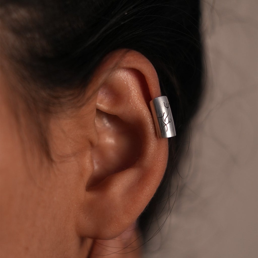 Trishul Ear Cuff - 92.5 Sterling Silver 