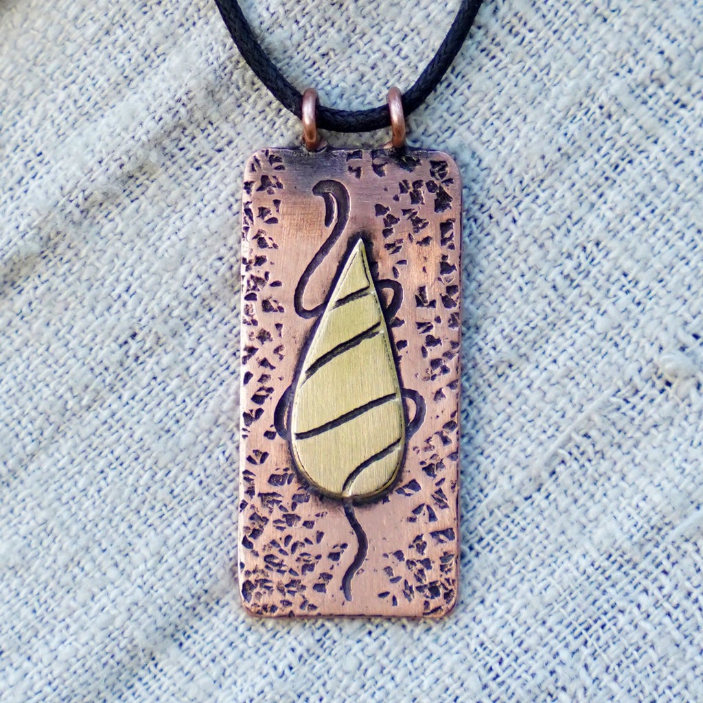 Third Eye Hammered Copper Pendant