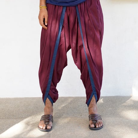 Dhoti Pant with Pockets - Deep Plum - (Unisex)