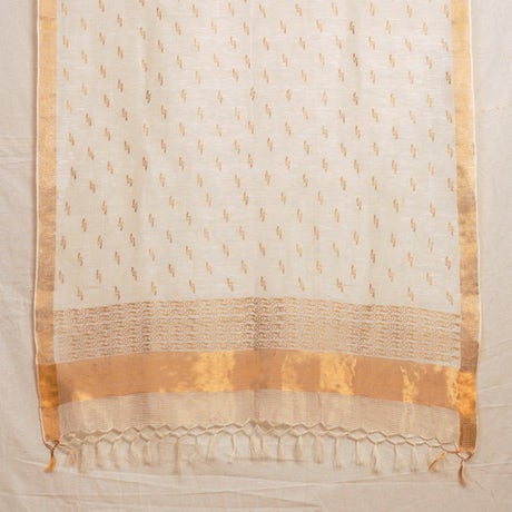 Handwoven Silk Linen Stole with Naga Block Print