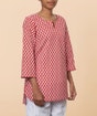 Red Block Print Kurta for Women