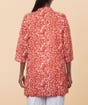 Red Dabu Print Kurta for Women