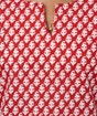 Red Block Print Kurta for Women
