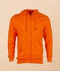 Orange Organic Cotton Unisex Zip Hoodie