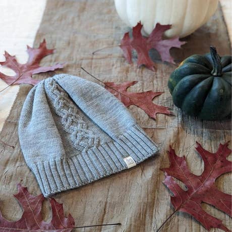 Woolen Knit Beanie, Light Grey