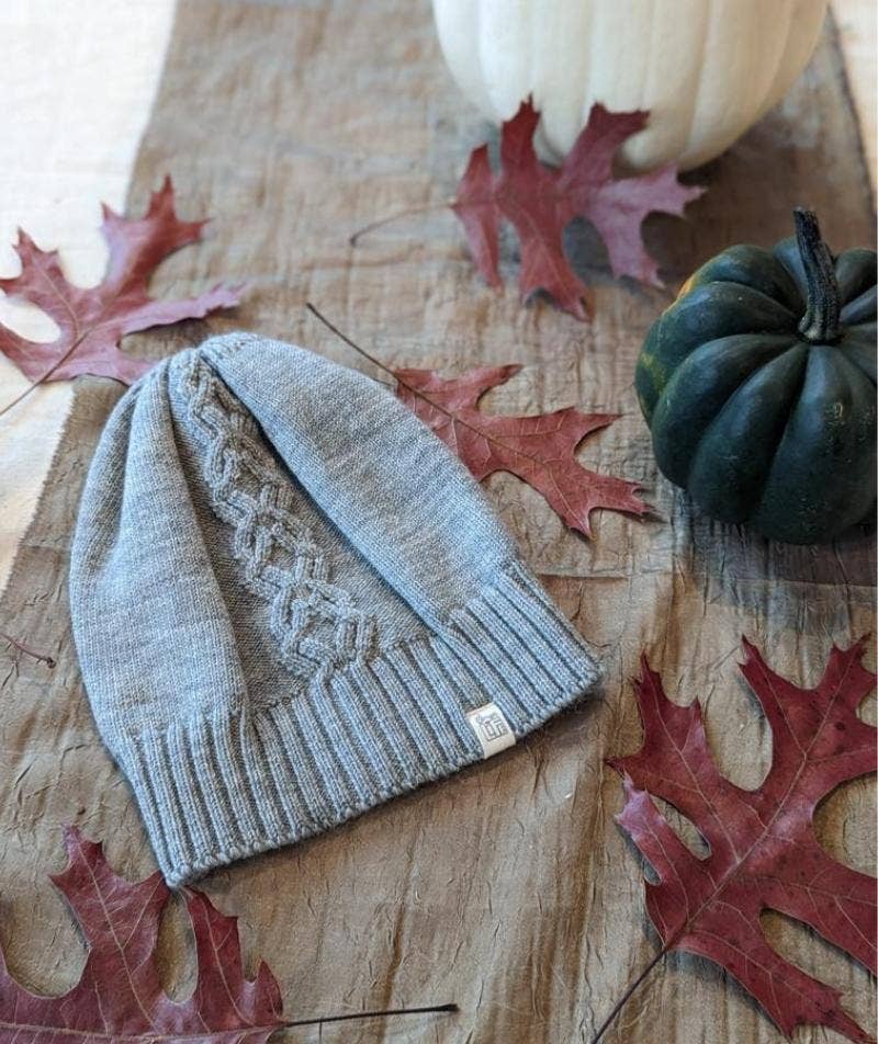 Woolen Knit Beanie, Light Grey