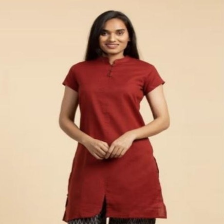 Maroon Aum Organic Cotton Kurta for Women
