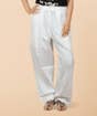 White Organic Cotton Relaxed Fit Pants for Women