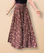 Rosewood Blooms, Handloom Kalamkari Block Print Skirt