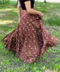 Rosewood Blooms, Handloom Kalamkari Block Print Skirt