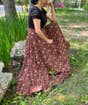 Rosewood Blooms, Handloom Kalamkari Block Print Skirt