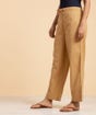 Khaki Organic Cotton Relaxed Fit Pants for Women
