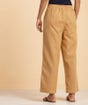 Khaki Organic Cotton Relaxed Fit Pants for Women