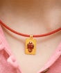 Linga Bhairavi 22kt Gold Pendant (Consecrated), Red