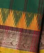 Green Devi Consecrated Cotton Saree with Maroon and Golden Border