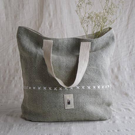 Soft Jute Kilim Bag with stitch detail