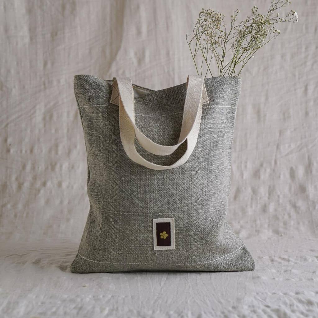 Soft Jute Kilim Flat Tote with cotton handle