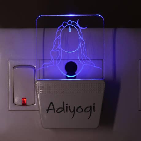 Adiyogi Etched Glass Night Lamp
