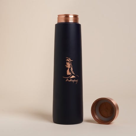 Adiyogi Black Copper Water Bottle, 30 oz