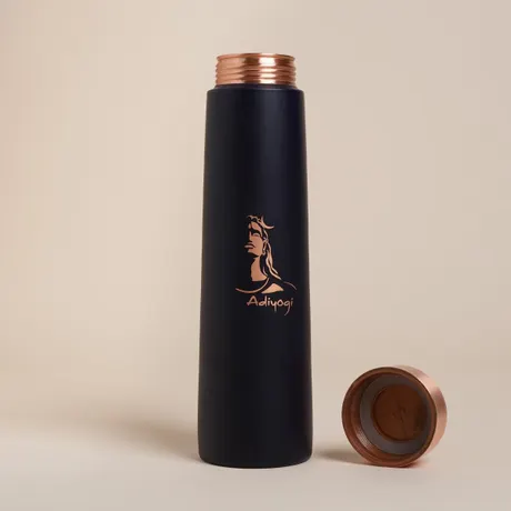 FOLK CRAFT Pure Copper Water Bottle - 32 Oz Handmade Indian Copper Bottle For Travel, Gym, Yoga
