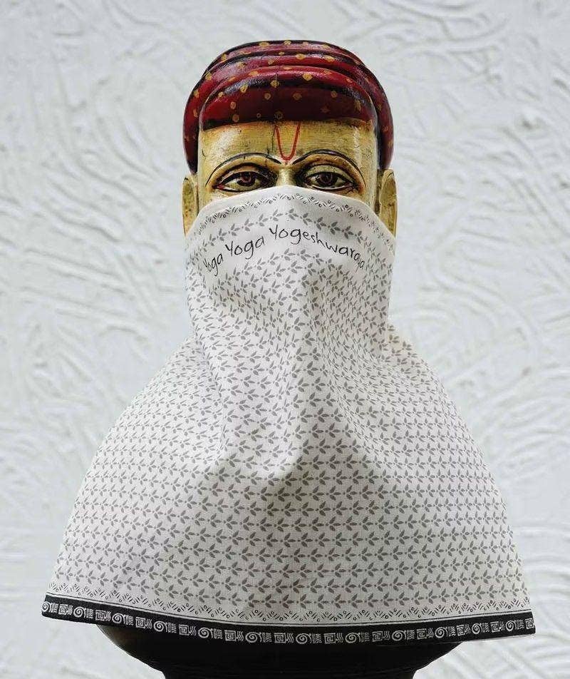 Yogeshwaraya Organic Cotton Face Mask, Black Large